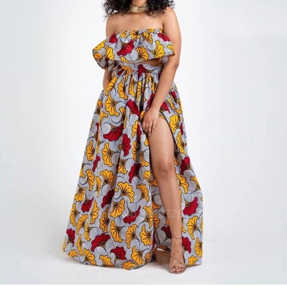 Brand New Print skirt and cropped top in silk. - Picture 1 of 3